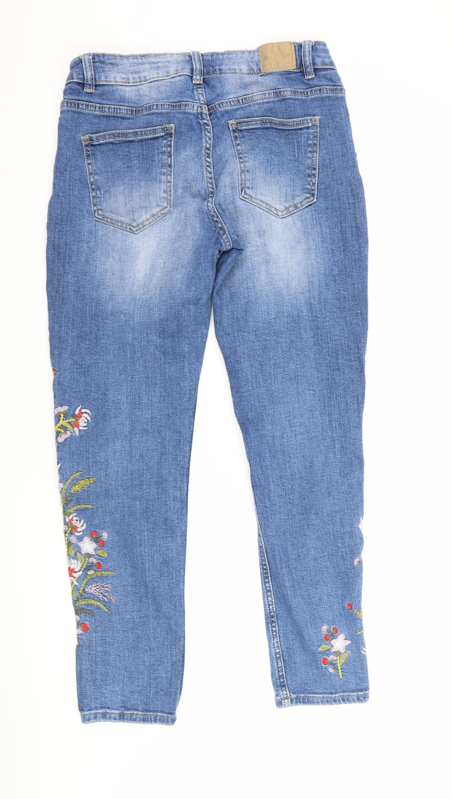 Zac & Zoe Womens Blue Floral Denim Skinny Jeans Size XL L27 in
