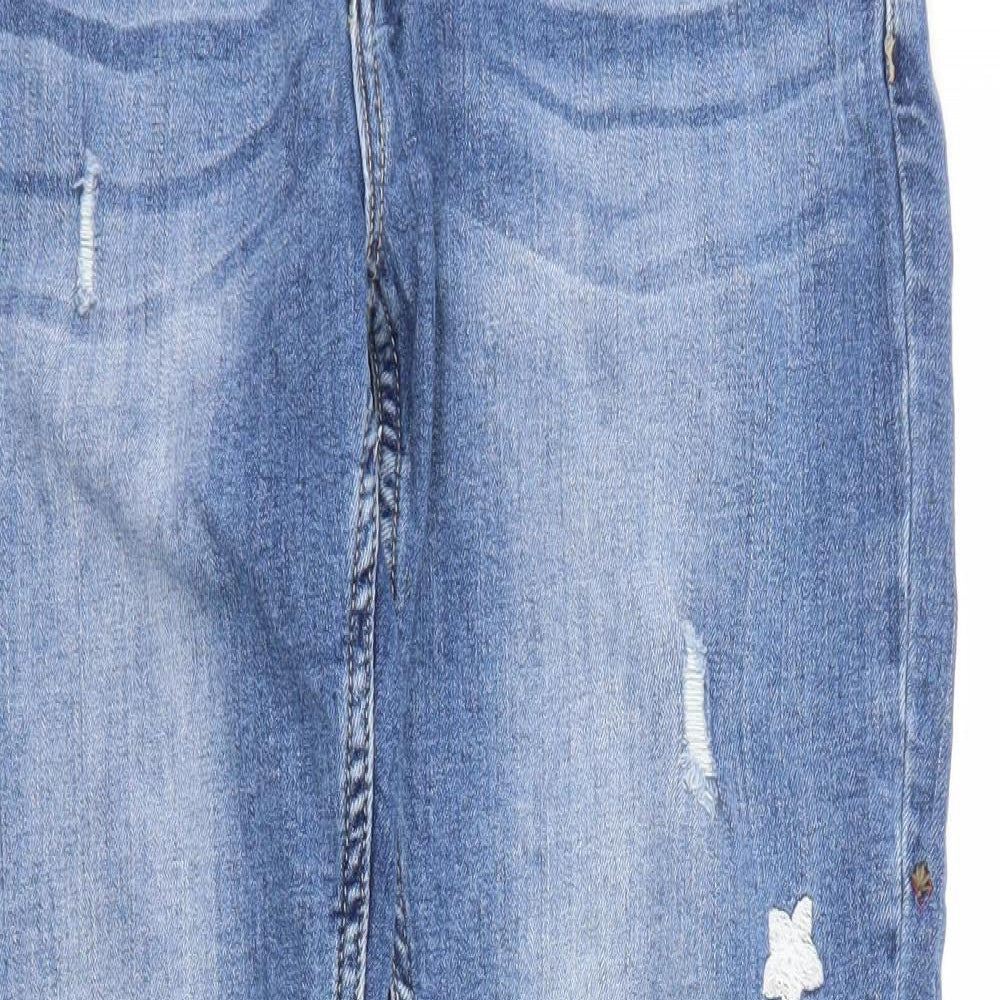 Zac & Zoe Womens Blue Floral Denim Skinny Jeans Size XL L27 in