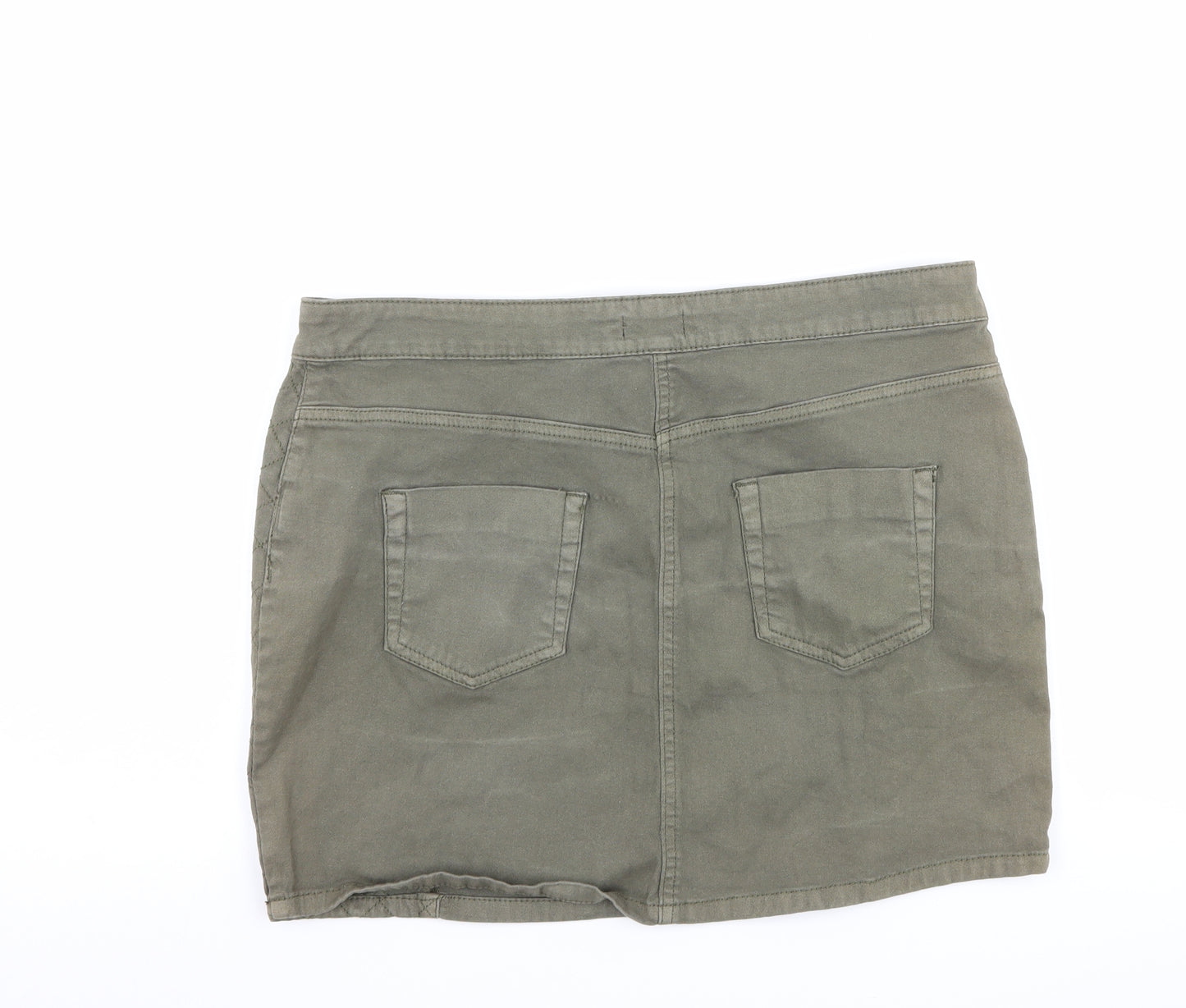 F&F Womens Green  Denim Mini Skirt Size 12