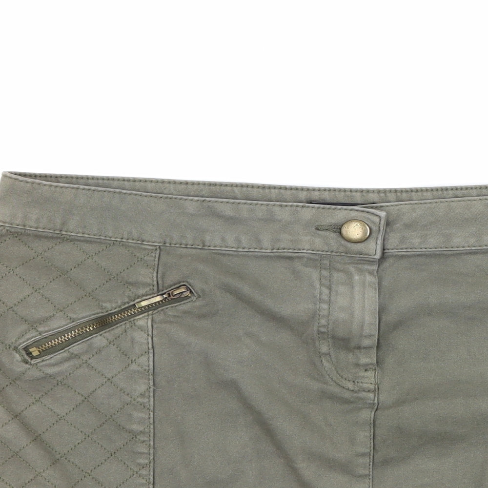 F&F Womens Green  Denim Mini Skirt Size 12