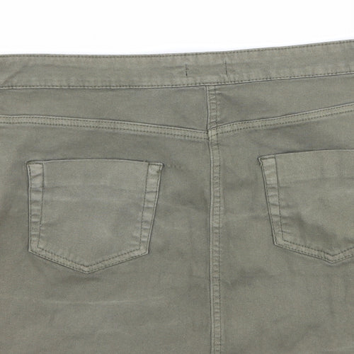 F&F Womens Green  Denim Mini Skirt Size 12