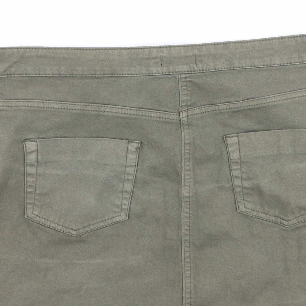 F&F Womens Green  Denim Mini Skirt Size 12