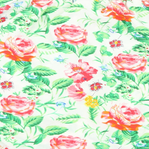 Innocence Womens White Floral  Basic T-Shirt Size 14