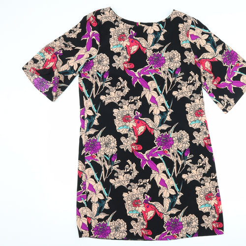F&F Womens Black Floral  Shift  Size 12