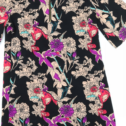 F&F Womens Black Floral  Shift  Size 12