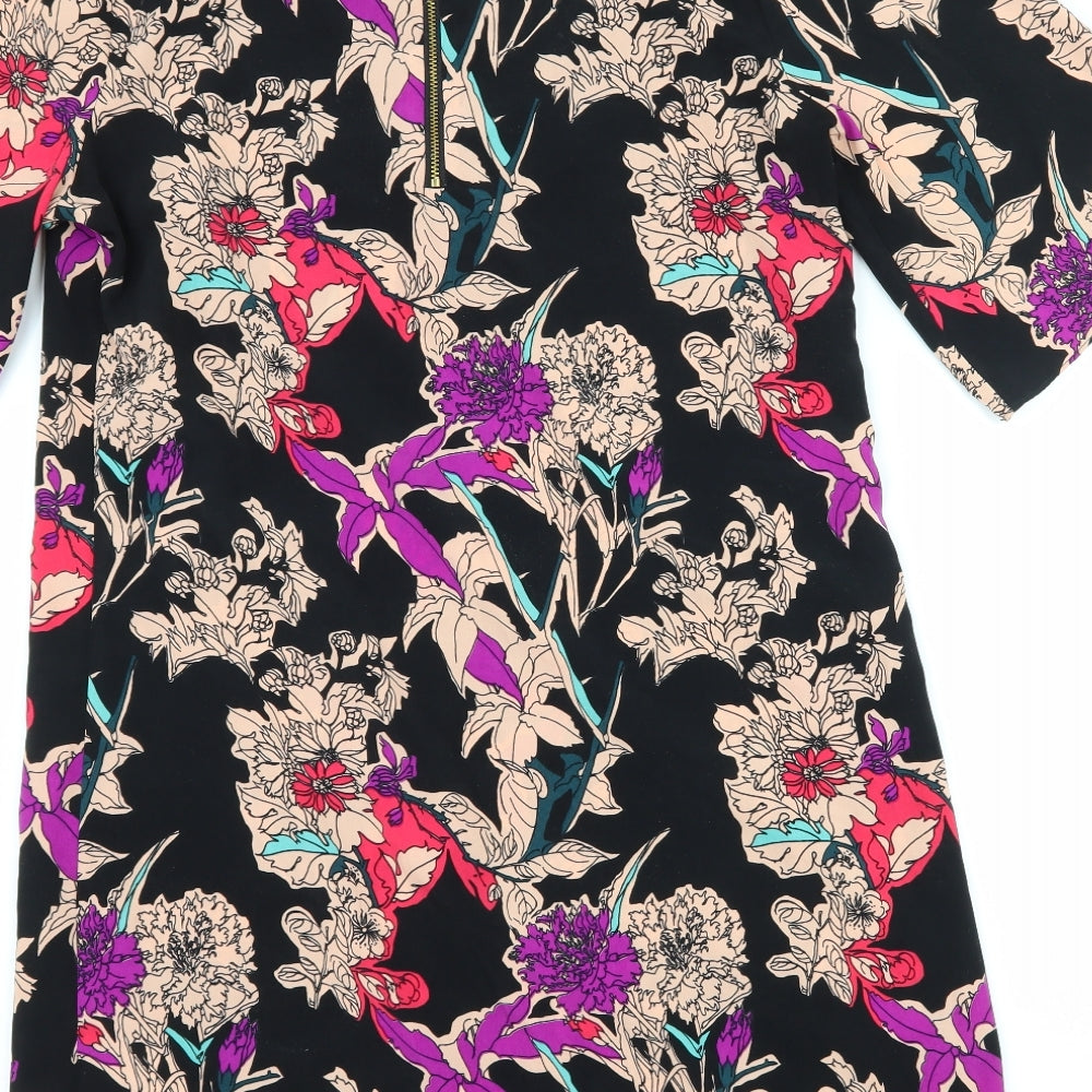 F&F Womens Black Floral  Shift  Size 12