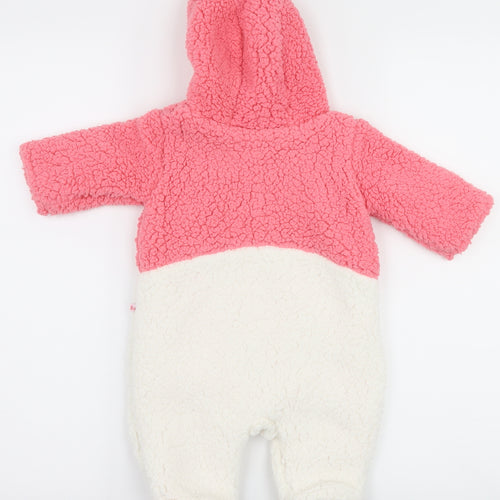 Disney Girls White  Fleece Overcoat Snowsuit Size 3-6 Months  - Disney Minnie Mouse