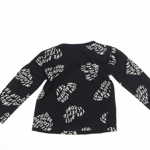 United Colors of Benetton Girls Black   Basic T-Shirt Size 2 Years  - graphic