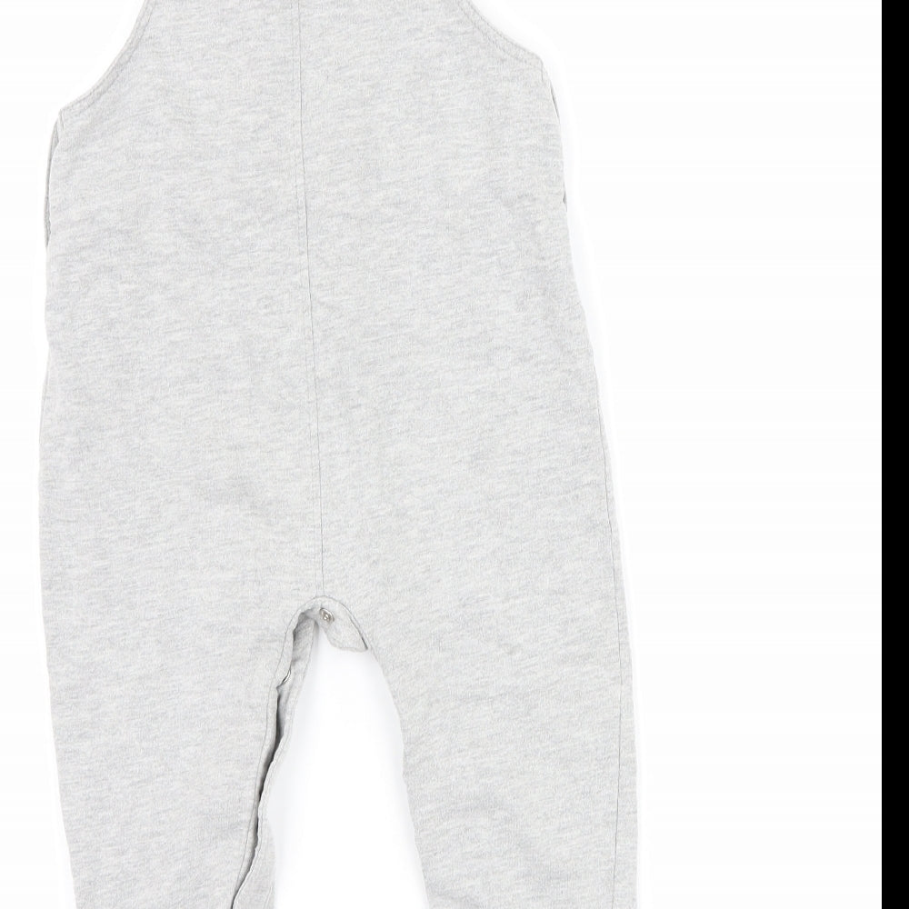 Peacocks Girls Grey   Dungaree One-Piece Size 18-24 Months  - bunny