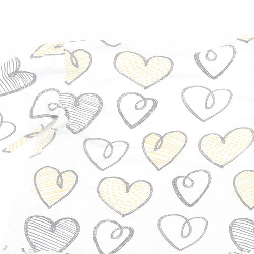 George Girls White   Basic T-Shirt Size 9-12 Months  - Love heart print
