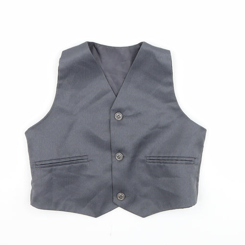 Preworn Boys Grey   Jacket Waistcoat Size 3 Years