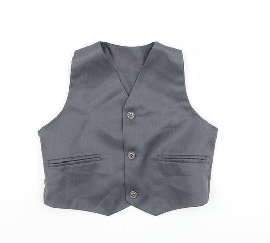 Front view of Preworn boys’ grey jacket waistcoat, size 3, years