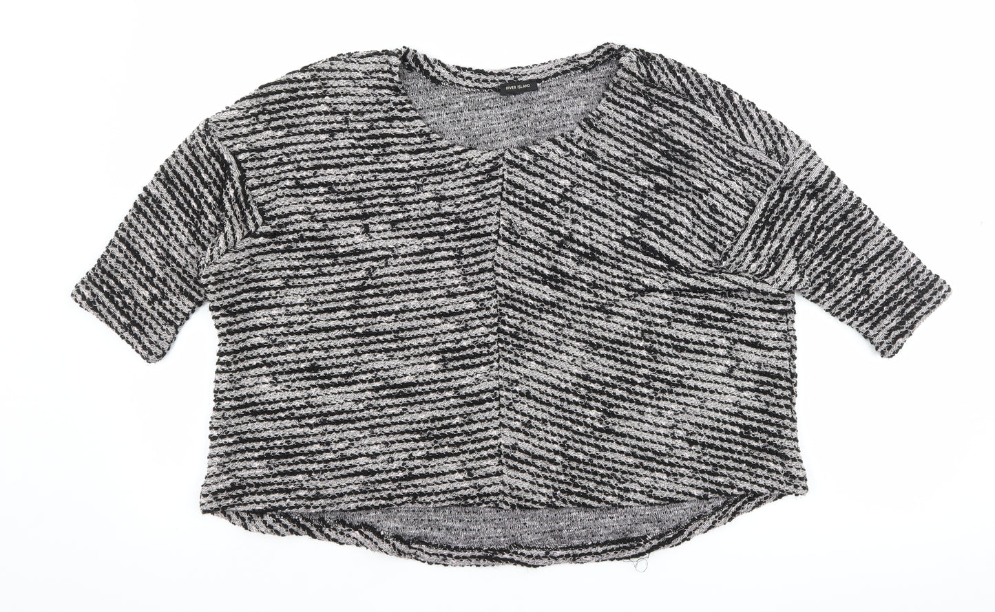 River Island Womens Black   Cropped T-Shirt Size 10