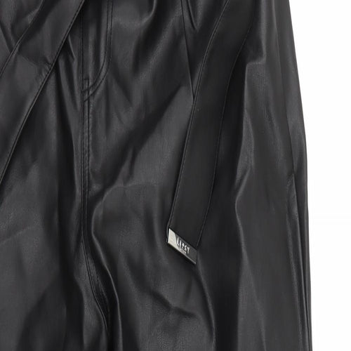 Lipsy Womens Black   Trousers  Size 12 L26 in - Paper Bag Waist leather look