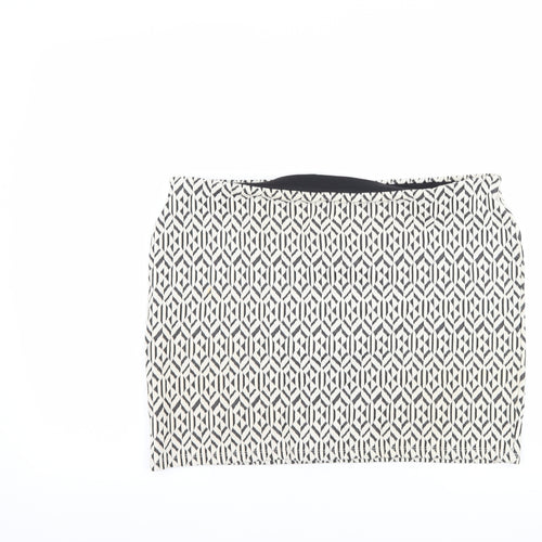 Primark Womens Ivory Geometric  Mini Skirt Size 16