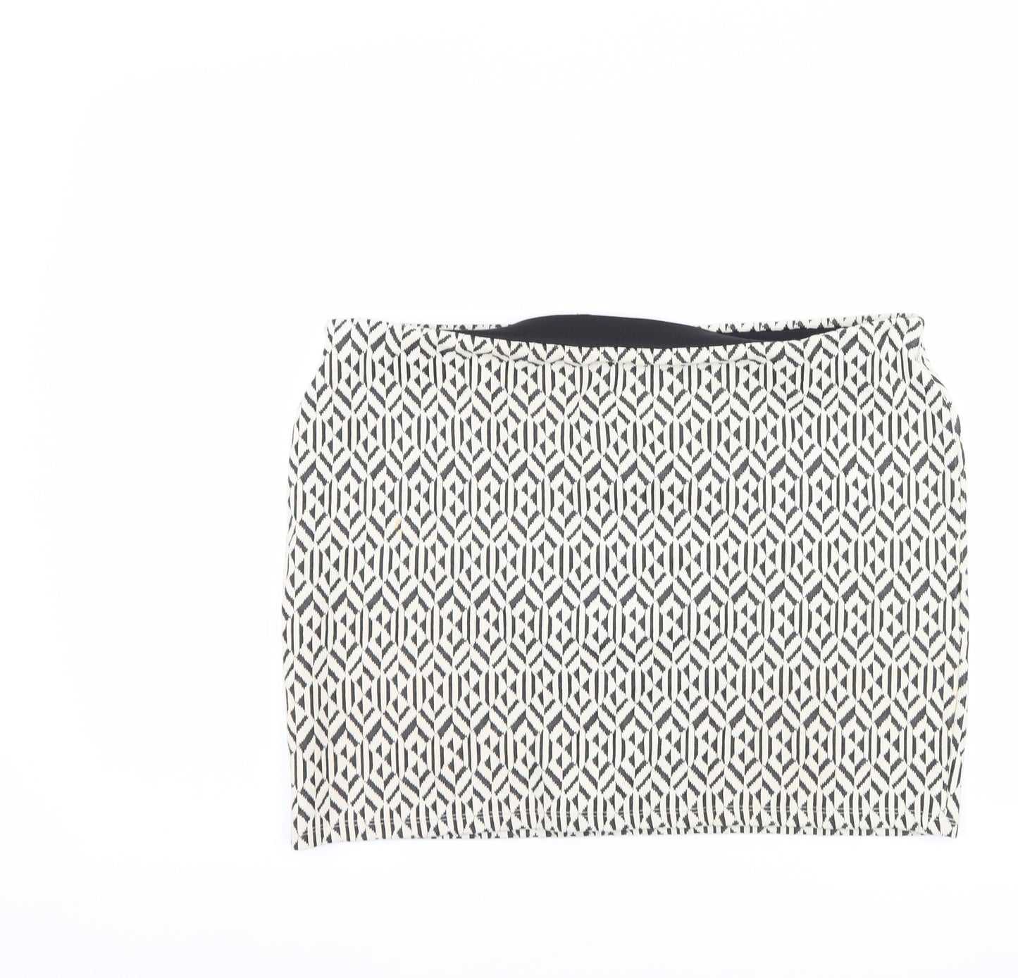 Primark Womens Ivory Geometric  Mini Skirt Size 16