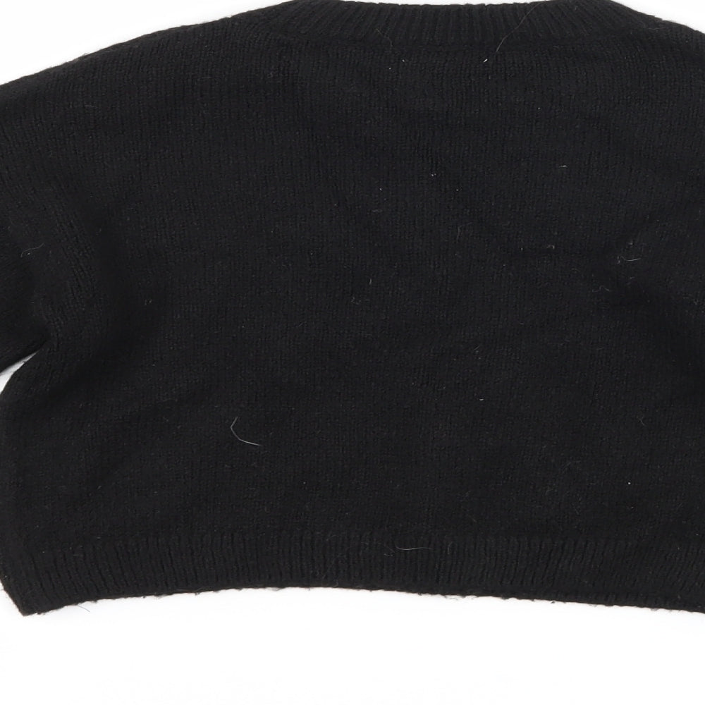 NEXT Girls Black Animal Print  Pullover Jumper Size 8 Years  - love