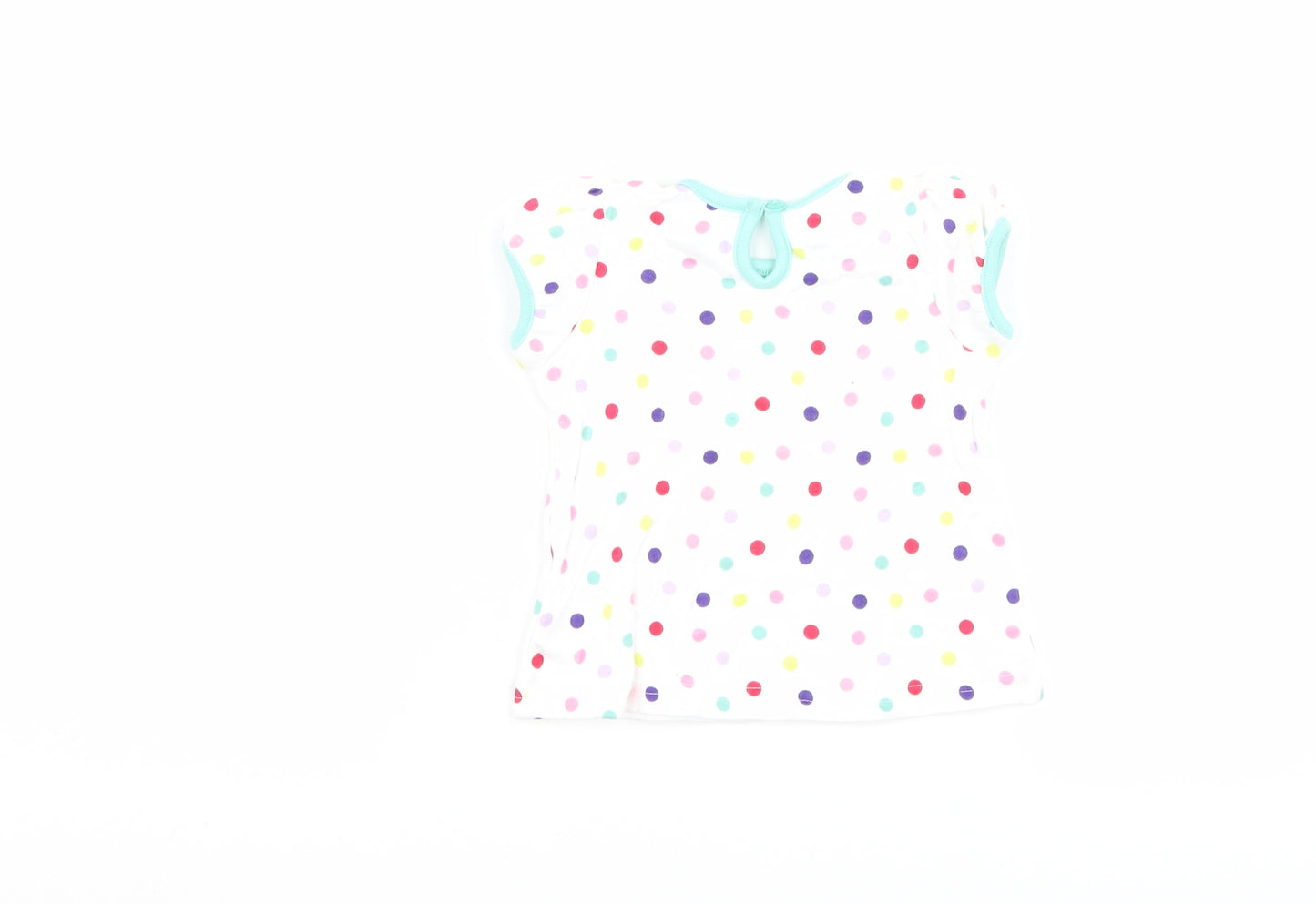 George Girls White Polka Dot  Basic T-Shirt Size 0-3 Months