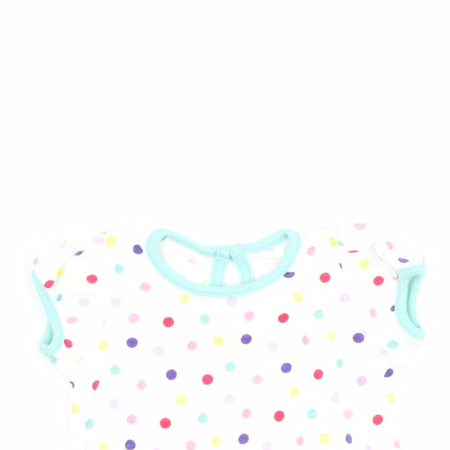 George Girls White Polka Dot  Basic T-Shirt Size 0-3 Months