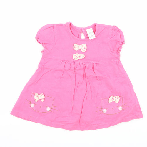 NEXT Girls Pink   T-Shirt Dress  Size 3-6 Months  - cat