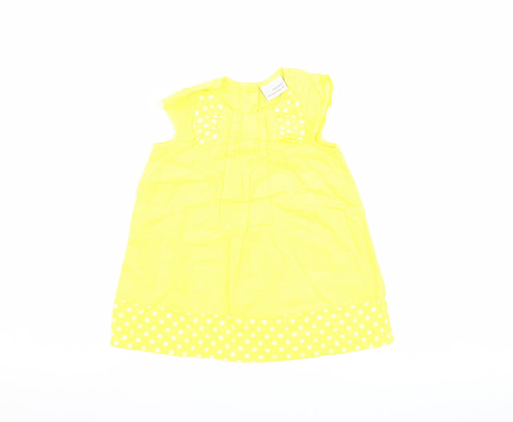 NEXT Girls Yellow Polka Dot  A-Line  Size 3-6 Months