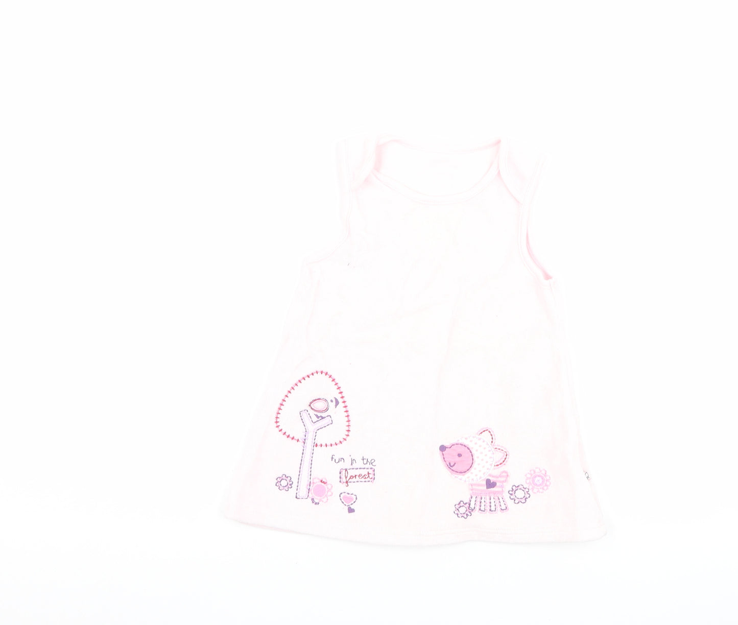 Marks and Spencer Girls Pink  Flannel A-Line  Size 3-6 Months  - graphic