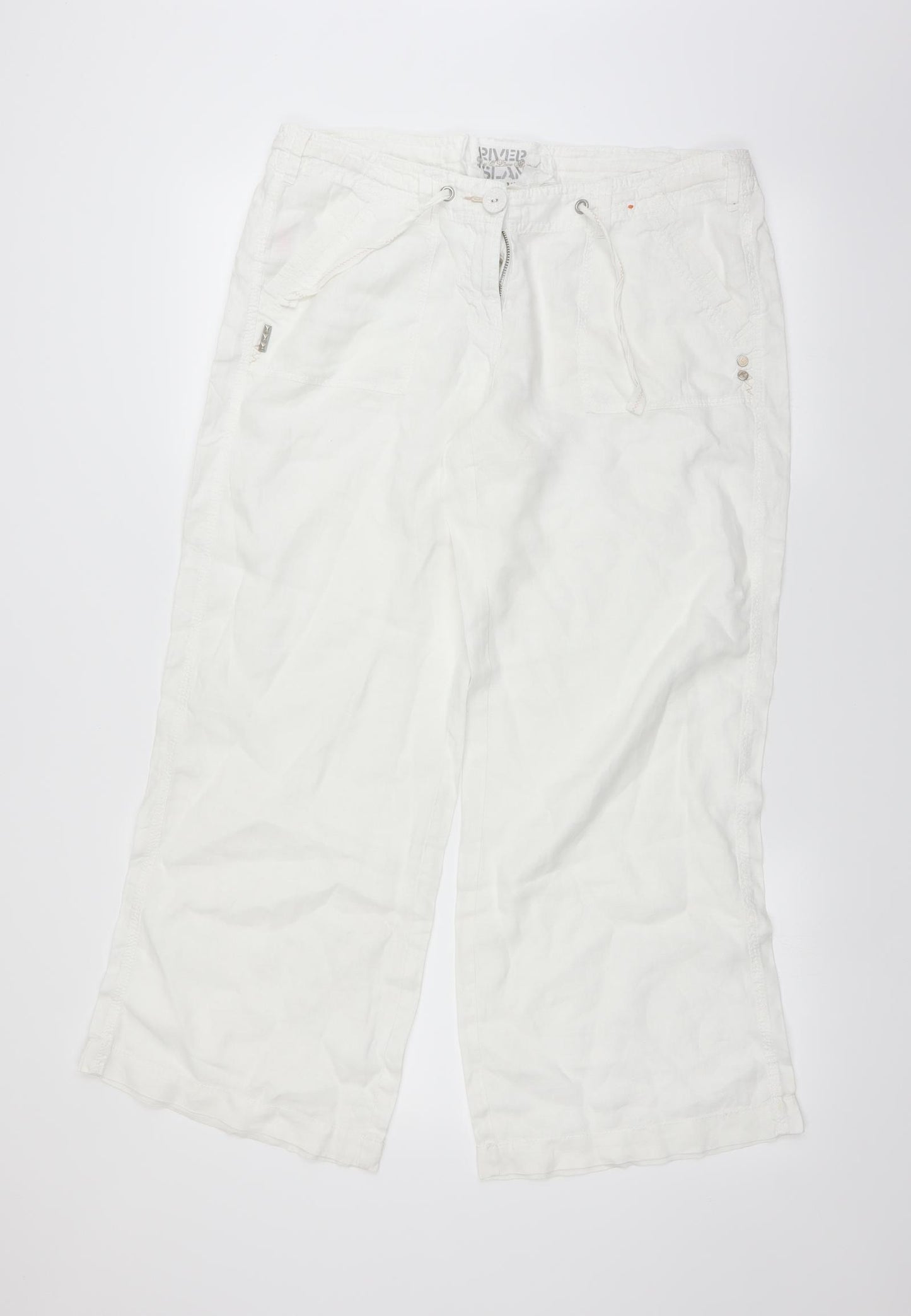 River Island Womens White   Trousers  Size 12 L25 in