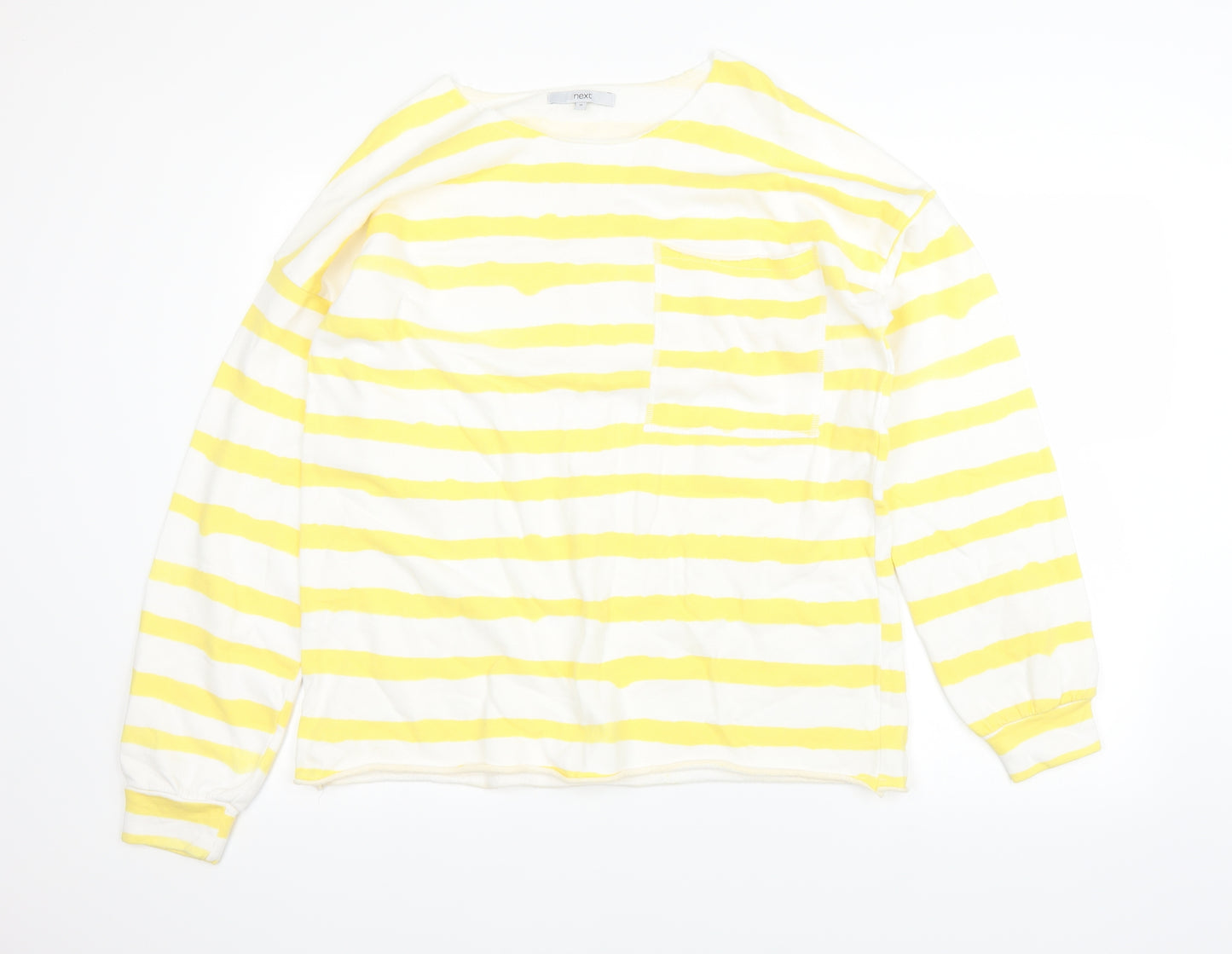 NEXT Womens Yellow Striped  Pullover Jumper Size 16