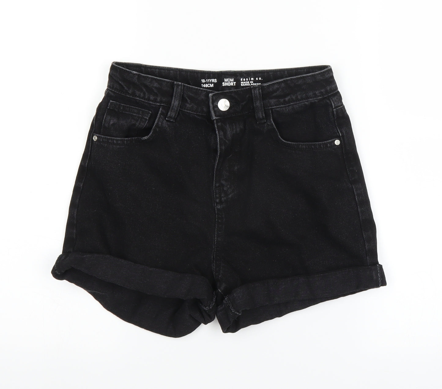 denimco Girls Black   Chino Shorts Size 10-11 Years