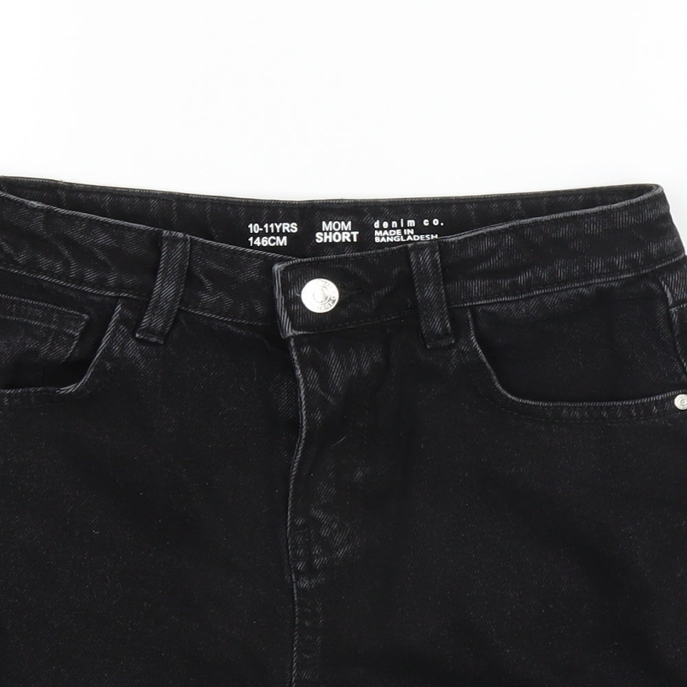 denimco Girls Black   Chino Shorts Size 10-11 Years