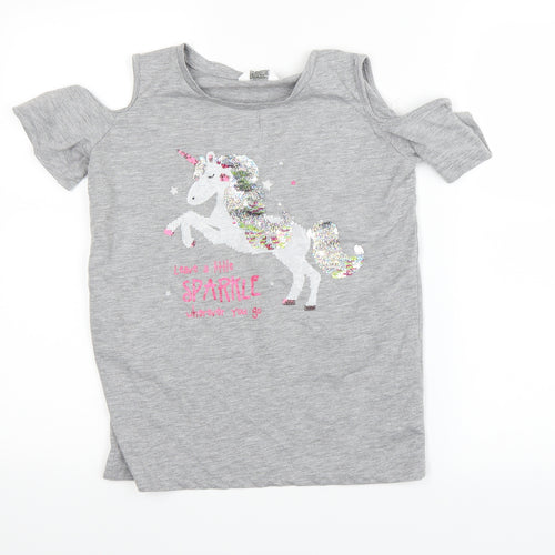 Primark Girls Grey   Basic T-Shirt Size 10-11 Years