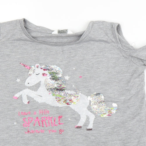 Primark Girls Grey   Basic T-Shirt Size 10-11 Years