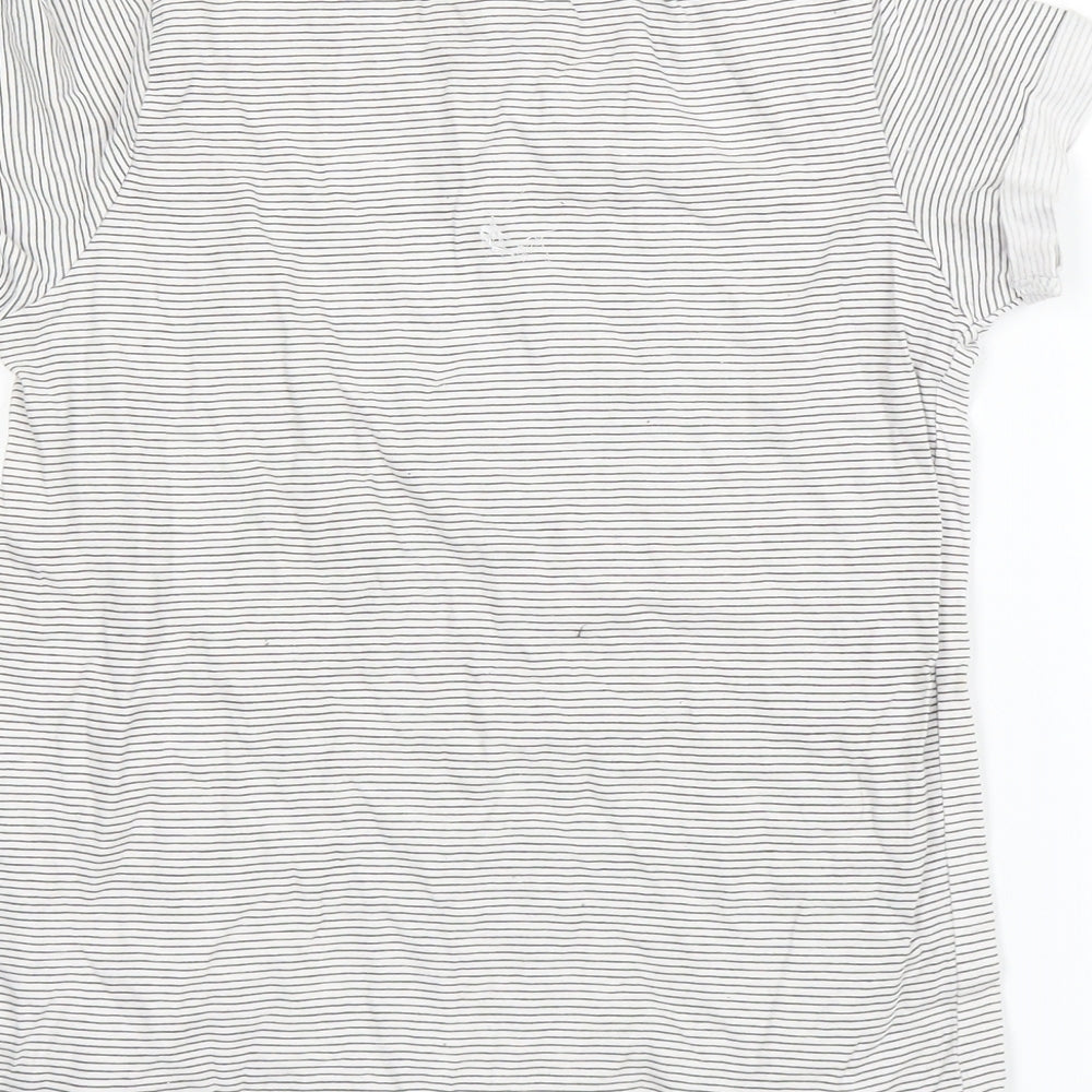 Primark Girls Black Striped  Basic T-Shirt Size 9-10 Years