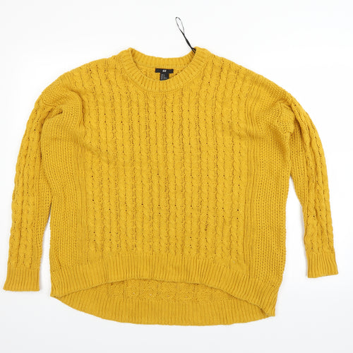 H&M Womens Yellow   Pullover Jumper Size M