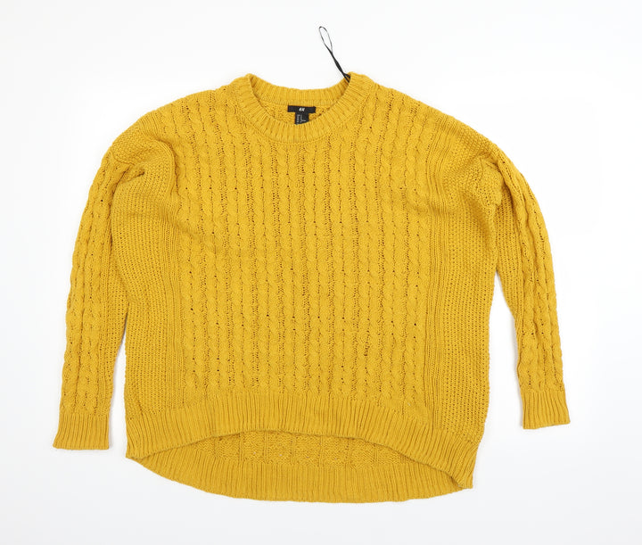 H&M Womens Yellow   Pullover Jumper Size M