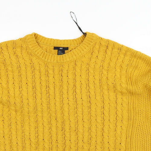 H&M Womens Yellow   Pullover Jumper Size M