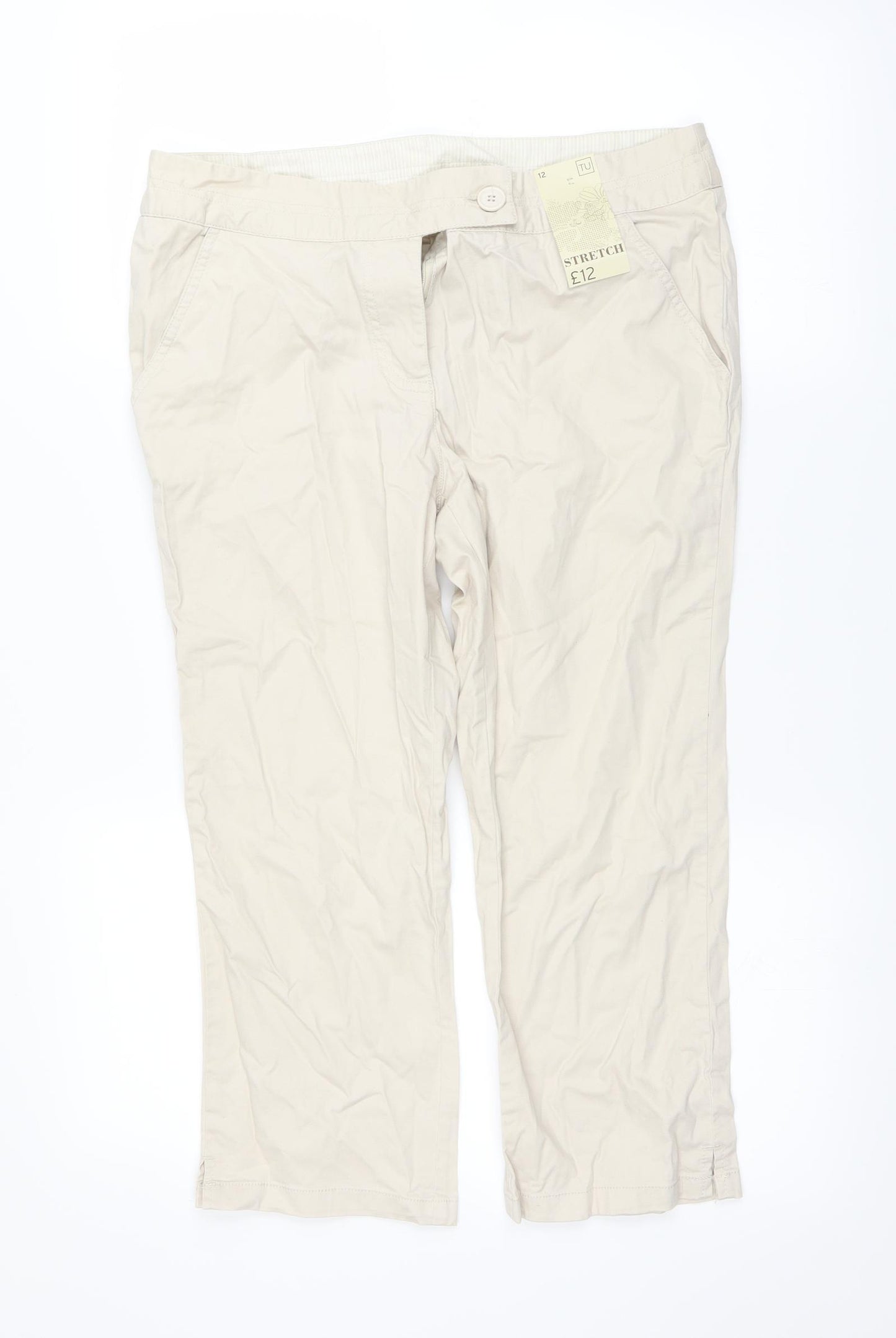 TU Womens Beige   Trousers  Size 12 L21 in