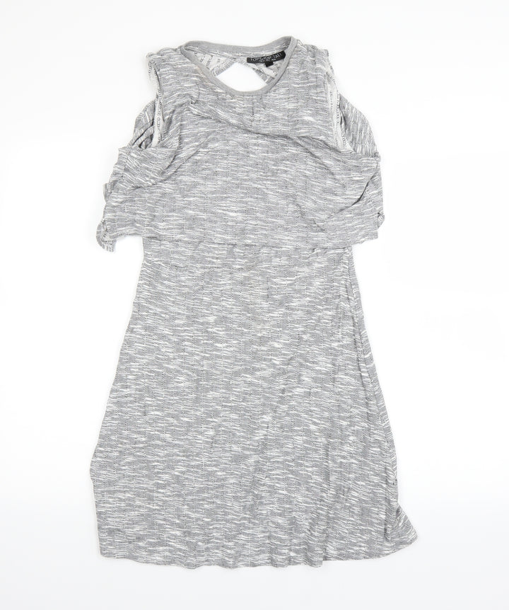 Topshop Womens Grey Fit & Flare Size 10