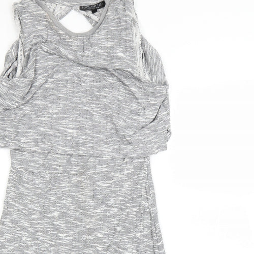 Topshop Womens Grey   Fit & Flare  Size 10