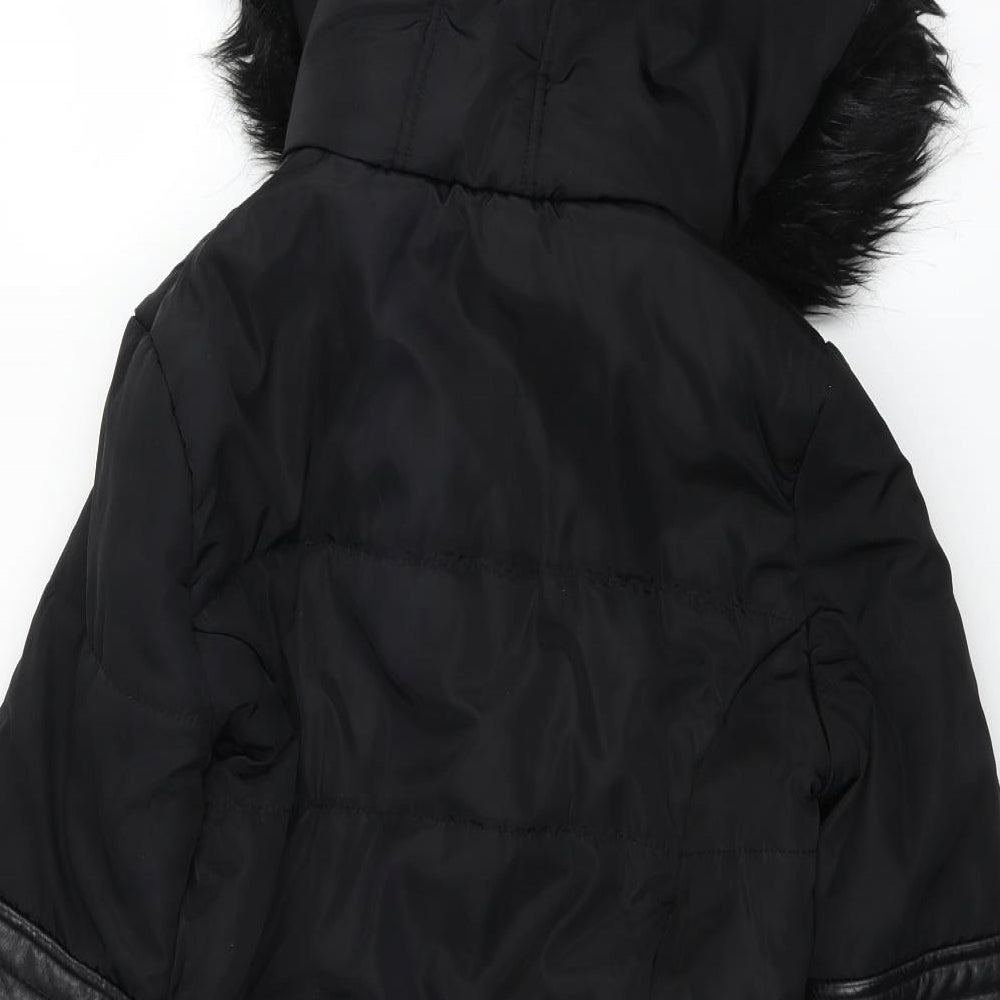 F&F Girls Black   Parka Coat Size 13-14 Years