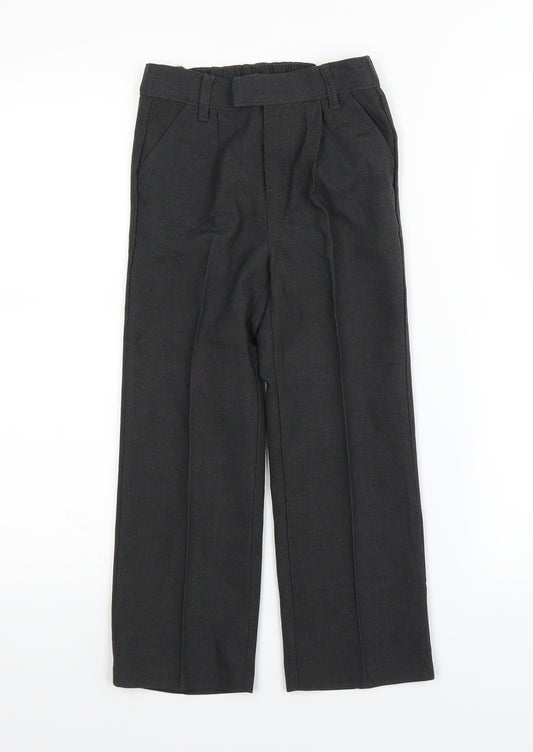 Front view of smart start boys’ grey dress pants trousers, size 5-6, years