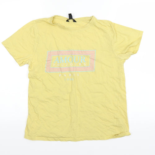 New Look Womens Yellow   Basic T-Shirt Size 14