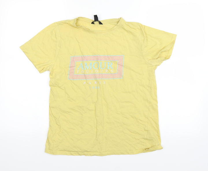 New Look Womens Yellow   Basic T-Shirt Size 14