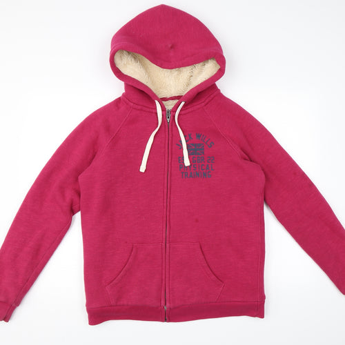 Jack Wills Womens Pink   Full Zip Hoodie Size 14