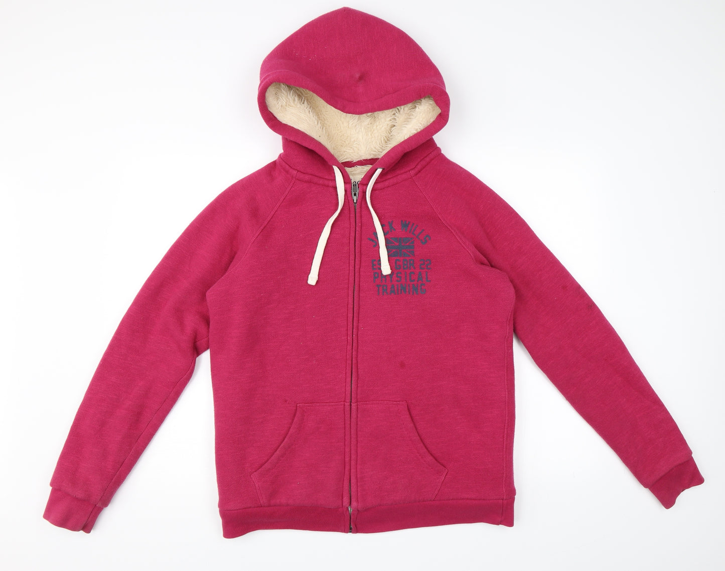 Jack Wills Womens Pink   Full Zip Hoodie Size 14