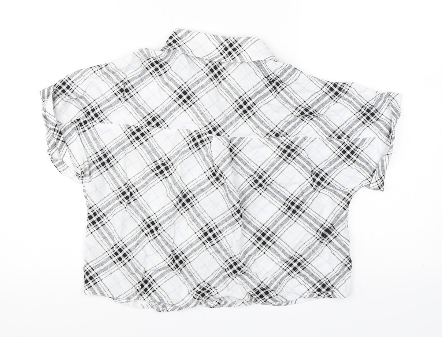 Newlook Girls White Check  Basic Button-Up Size 13 Years