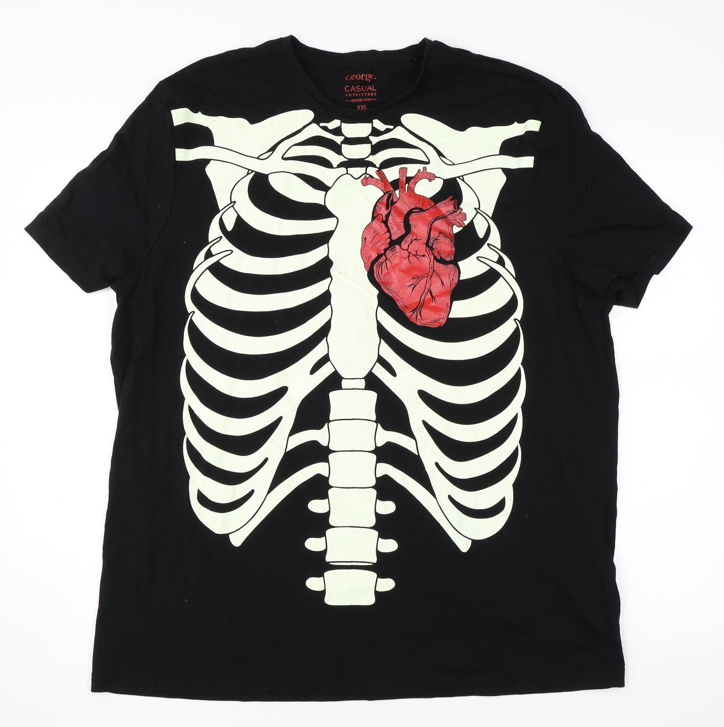 George Mens Black    T-Shirt Size 2XL  - Halloween