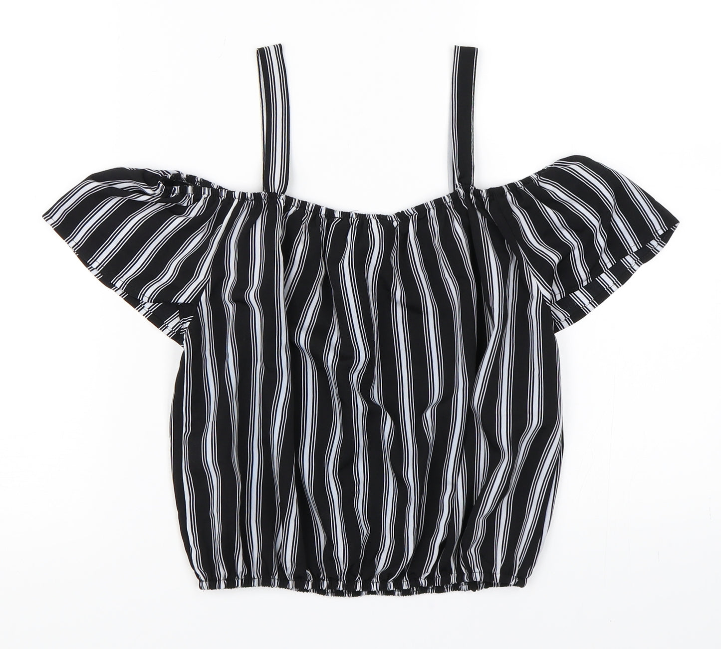 Newlook Girls Black Striped  Basic T-Shirt Size 12 Years