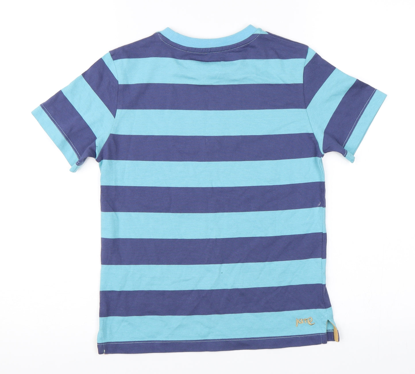 Kite Boys Blue Striped  Basic T-Shirt Size 6-7 Years