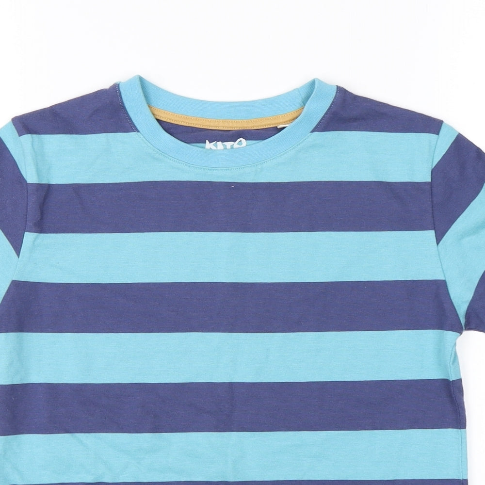 Kite Boys Blue Striped  Basic T-Shirt Size 6-7 Years